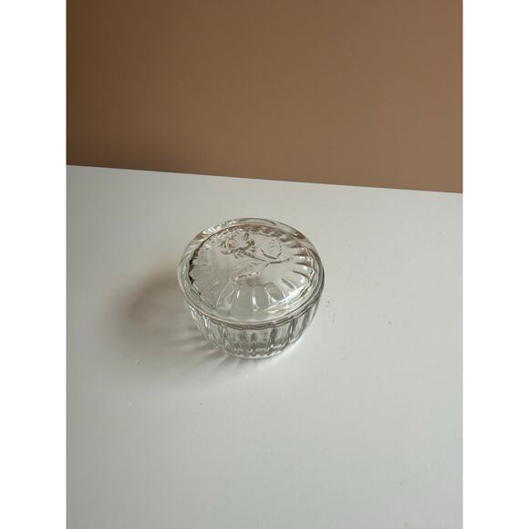 Vintage Luigi Bormioli Rose Glass Trinket Box | Powder Jar Made in Italy Vanity - Picture 4 of 7
